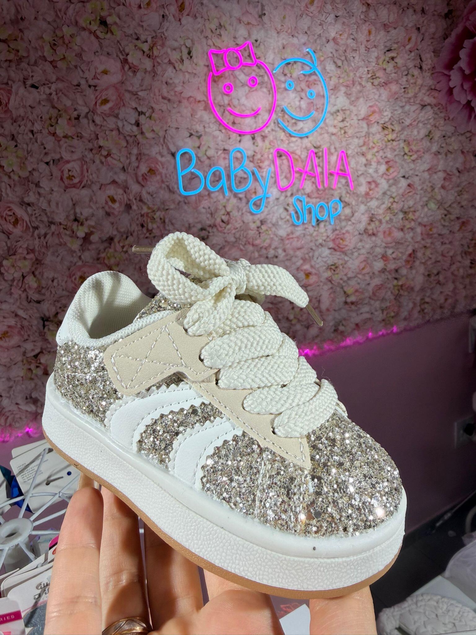 deportiva glitter glam gold