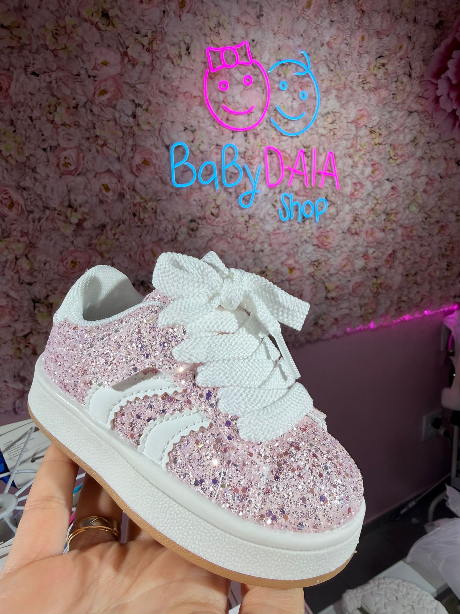 deportiva glitter glam rosa blank